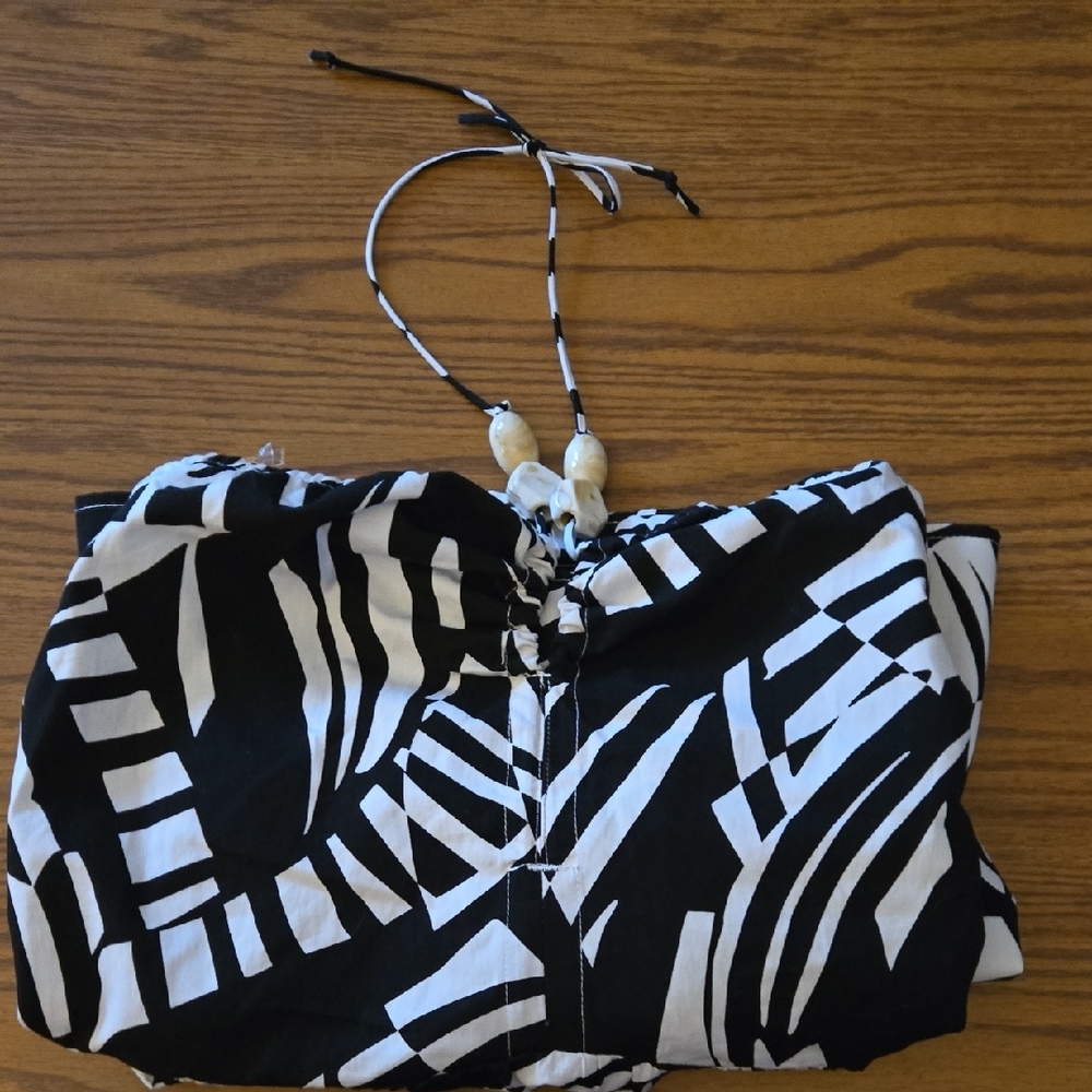 Black and White Halter Dress